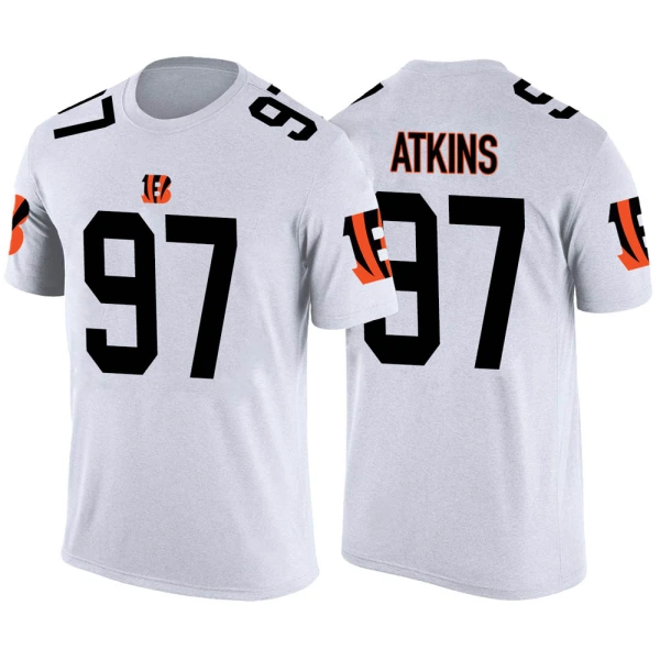 Geno Atkins Cincinnati Bengals White Color Rush Legend T-Shirt ...